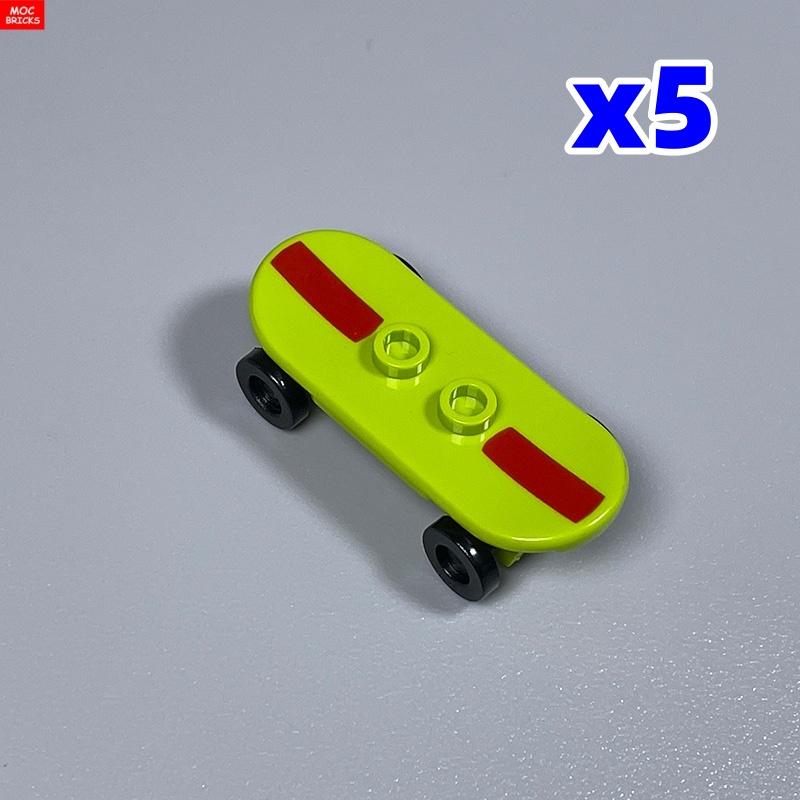 Non-Toxic 5Pcs/Lot Moc Bricks Player Skateboard With Trolley Wheel Holders Trolley Building Blocks Fit With 42511&2496 Toys Gifts