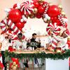 Christmas Decor Balloons Red White Gold Balloon Garland Arch Kit Christmas Candy Cane Foil Globos Home Party New Year Decoration