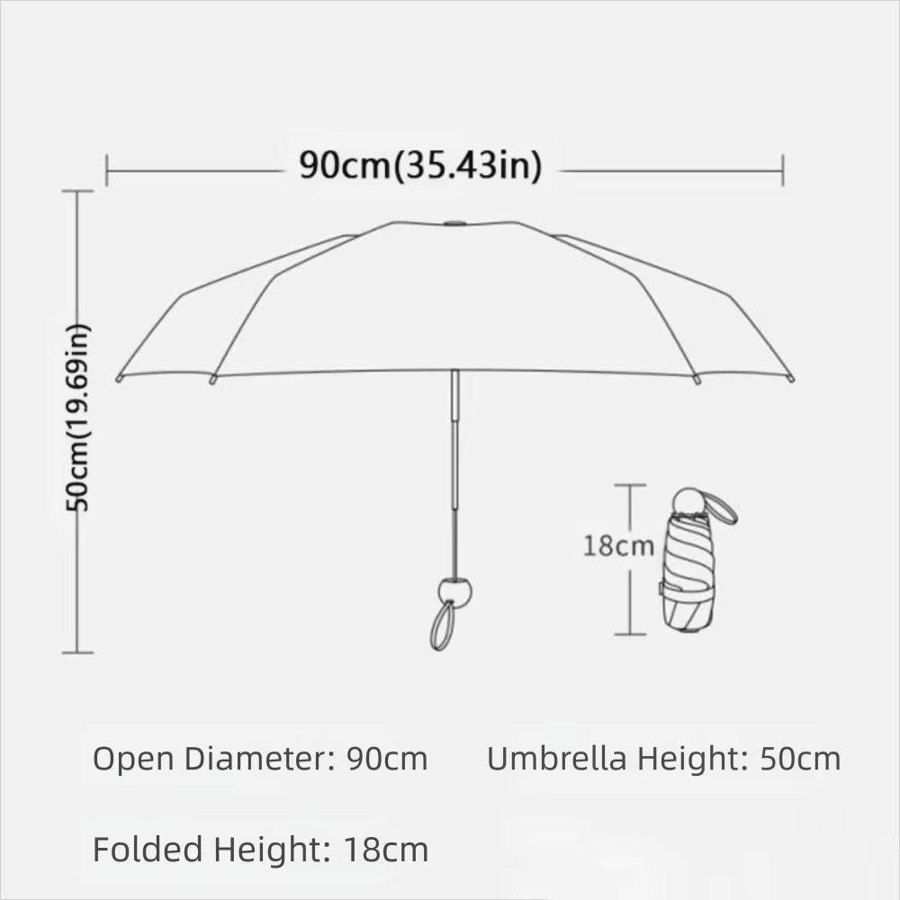 Ultra Lightweight Mini Sun Umbrella Manual Open Sunshade Umbrella Sunny Days