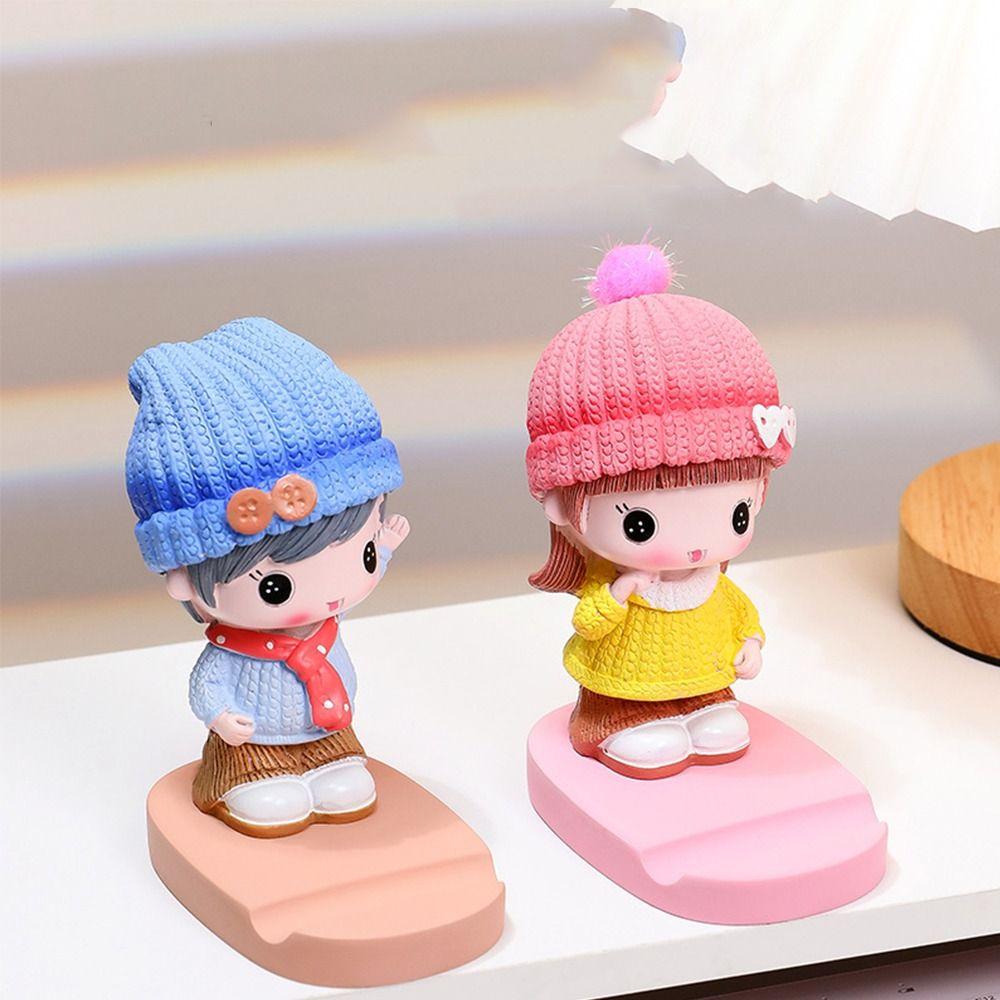 Anti Slip Cute  Mobile Phone Holder Figure Model Cartoon Phone Bracket  Watching Tv