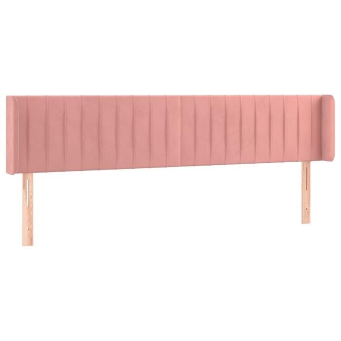 VidaXL Tête de lit avec oreilles Rose 163x16x78-88 cm Velours3119065