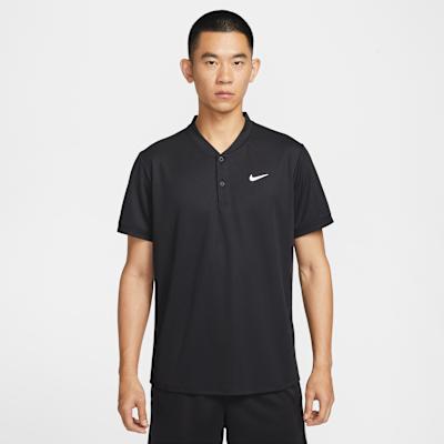 Nike Dri Fit Tennis Tops Men s Black V neck Moderate S