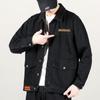 Čierna krátka džínsová bunda Pánska džínsová bunda Kabáty Ležérny vetrovka Vrecká Kombinéza Bomber Streetwear Pánske oblečenie Vrchné oblečenie