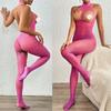 Hot Sexy Open Crotch Fishnet Bodysuit Women Sexy Lingerie Breasts-Bare Bodystockings Erotic Bodycon Porn Lace Underwear Sex Set