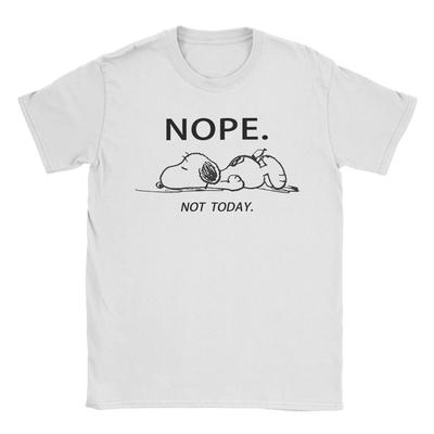 Men  Cute Cartoon Snoopy T Shirts Nope Not Today  Cotton Clothes Cool Short Sleeve Crewneck Tees 4XL 5XL 6XL T-Shirts