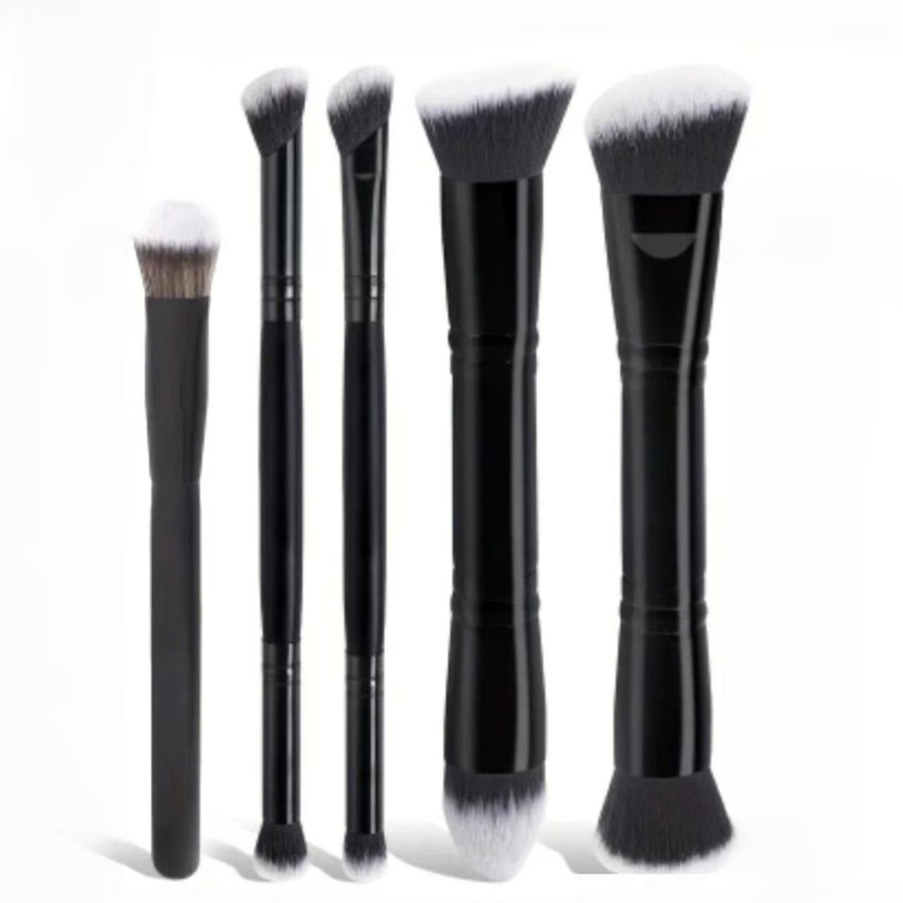 

5-piece double-ended makeup brush set, including powder brush, blush brush, concealer brush and other professional makeup tools.