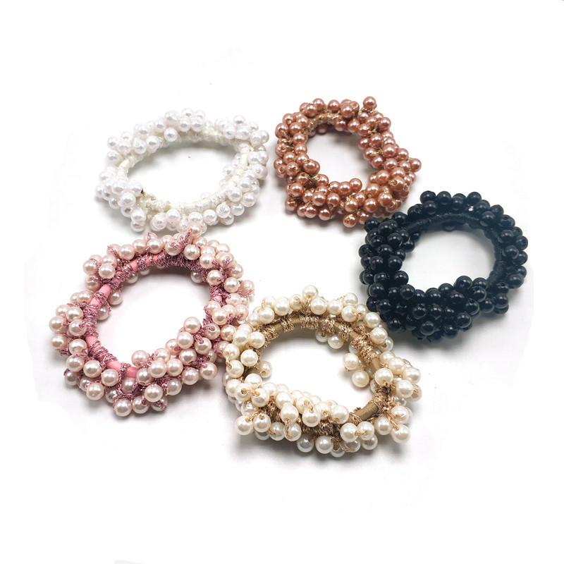 

Girls Pearl Hair Tie: Simple Ponytail Rubber Band Hair Accessory