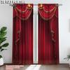 Red Curtains Privacy Perfect Bedroom Living Room Decor Fashion Decorative Curtain Light Blocking Set Of 2 Made Polyester Machine Washable Great