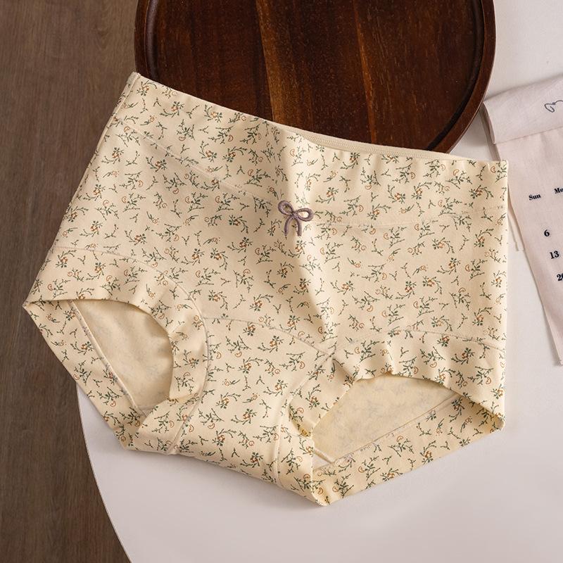 Девочки Весна и Осень Чистый Хлопок Цветочный Антибактериальный Удлиненный Пакет Угол Бедра Трусы M