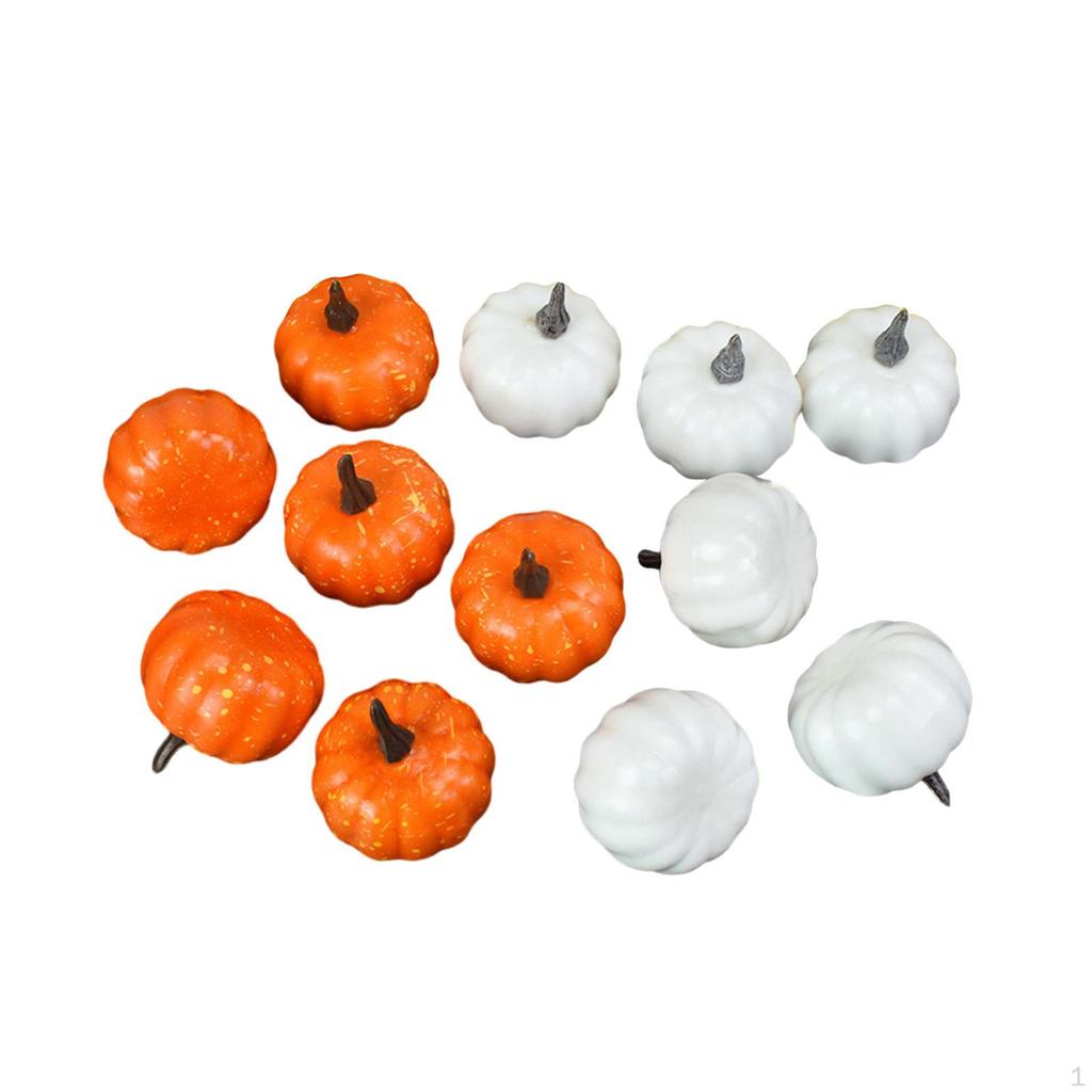 12 Assorted Foam Pumpkins for Halloween and Fall Decor