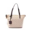Used Anagram Tote Bag Canvas Leather Beige Brown Used Women