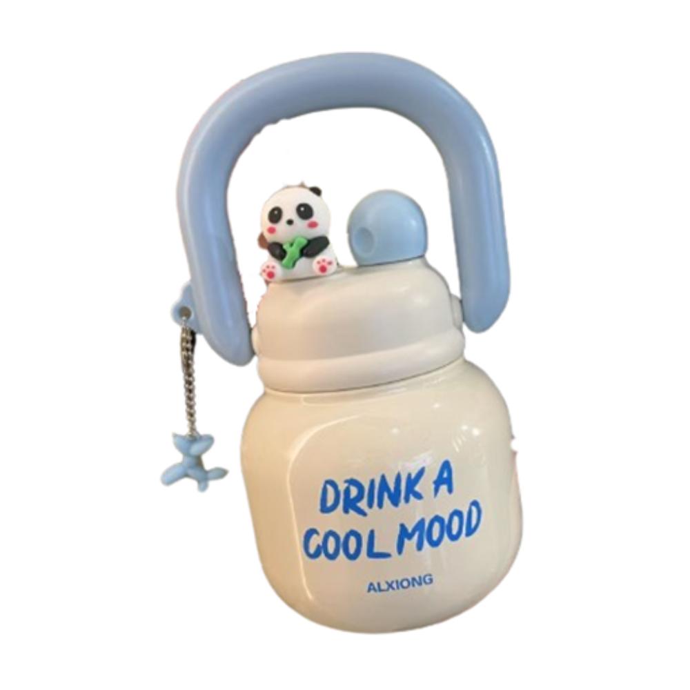 With Straw Insulated Water Bottle Large Capacity Office Double Drink Cup  Kid