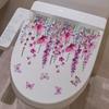 Plant Flower Butterfly Wall Sticker Bathroom Toilet Decor Living Room Cabinet Home Decoration Decals Beautify Self Adhesive Mura