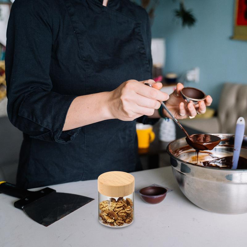 6 Pcs Seasoning Bottle Cap Reusable Replacement Caps Glass Jar with Cover Pepper Leak-proof Bamboo Lids