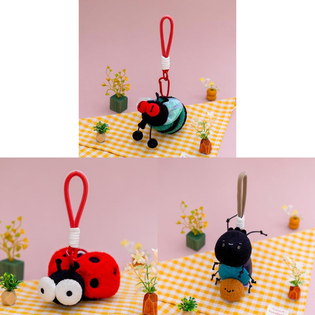 Insect Plush Doll Series Fly Stuffed Toy For Bag Charm And Collecting