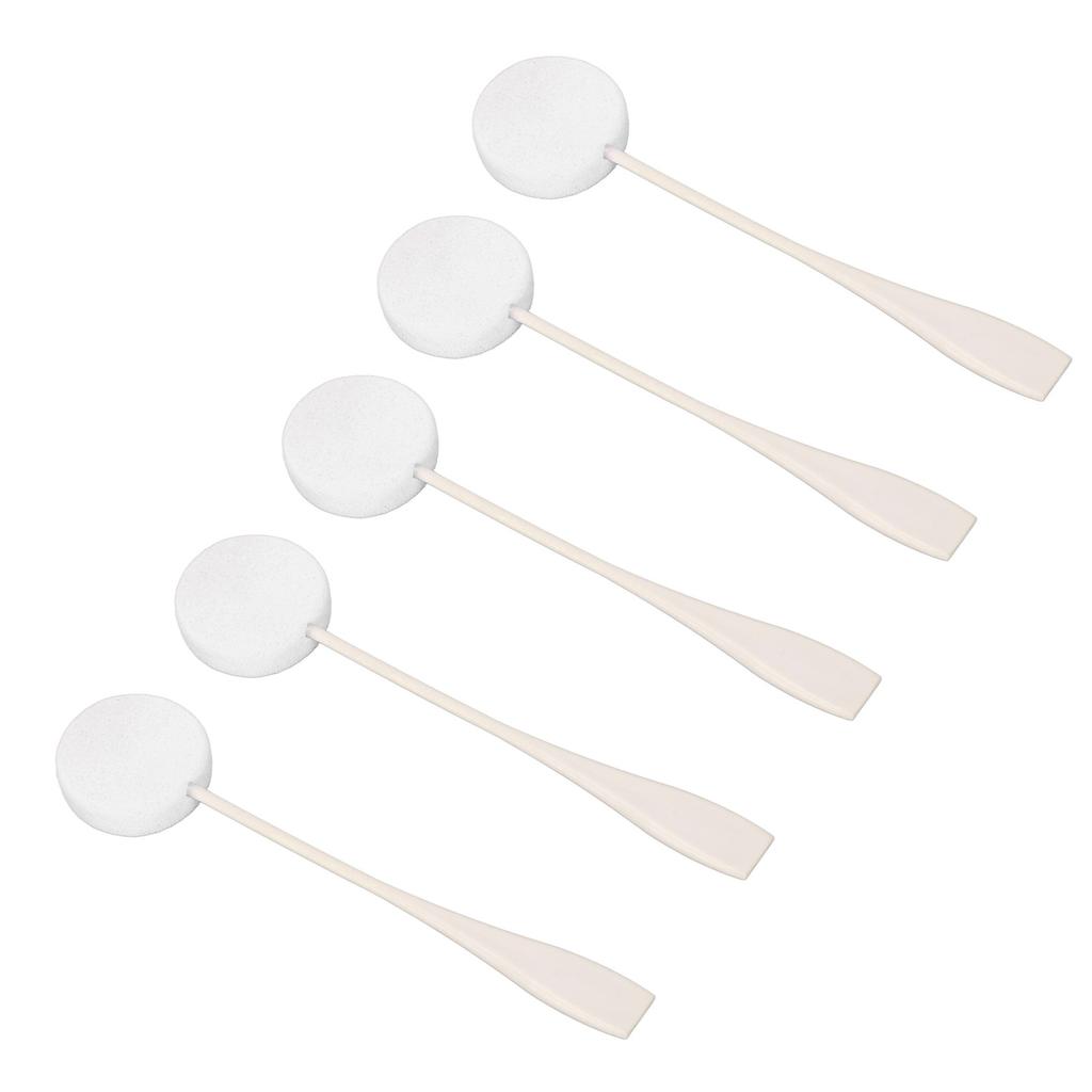 5pcs Lotion Applicator Long Handled Good Water Absorption Soft Powder Puff for Home Use White