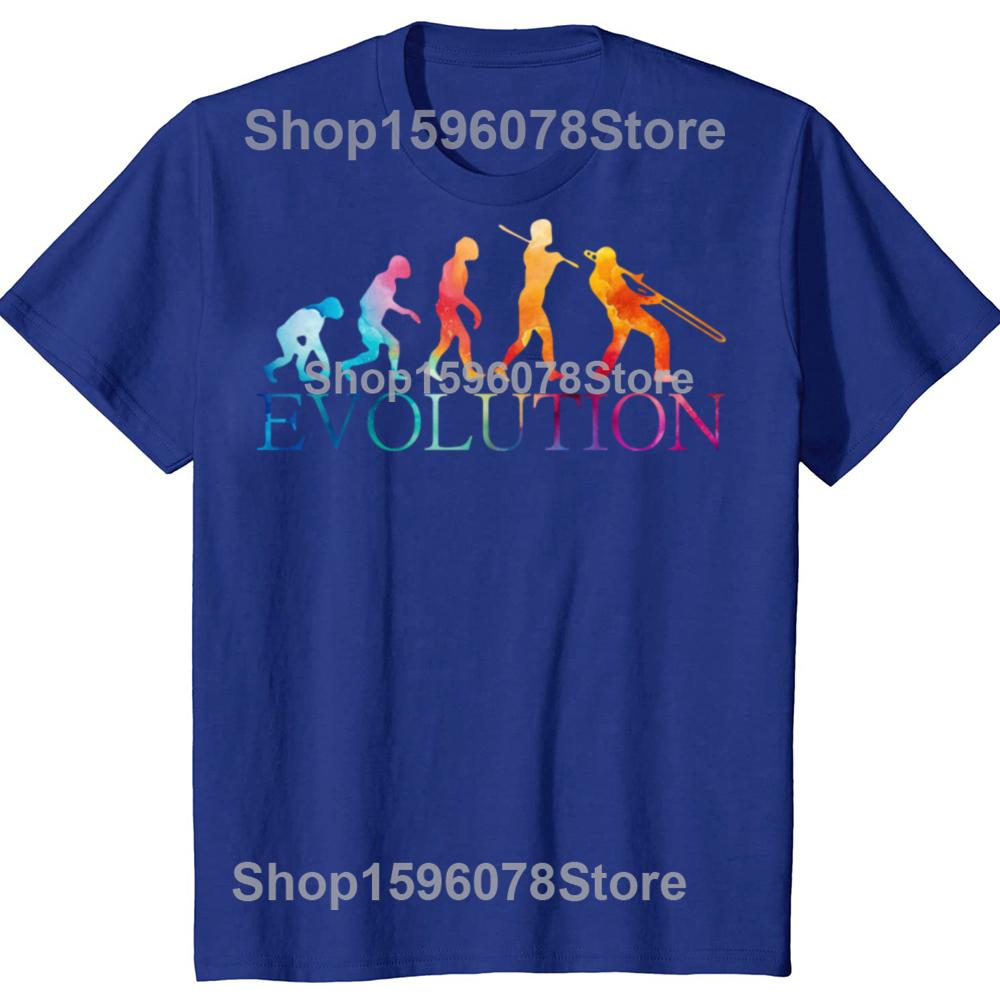 Jazz Trombone Player Evolution Of Man T Shirts Graphic Streetwear Short Sleeve Birthday Gifts Summer Style T-shirt Mens Clothing