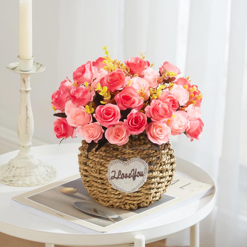 Silk Sunflower Floral Arrangement: Artificial Potted Bouquet for Living Room and Dining Table Decoration.