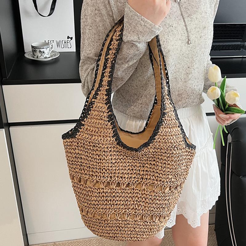 New casual shoulder bag hollow handbag woven bag sweet large capacity seaside vacation wind beach bag women's bag