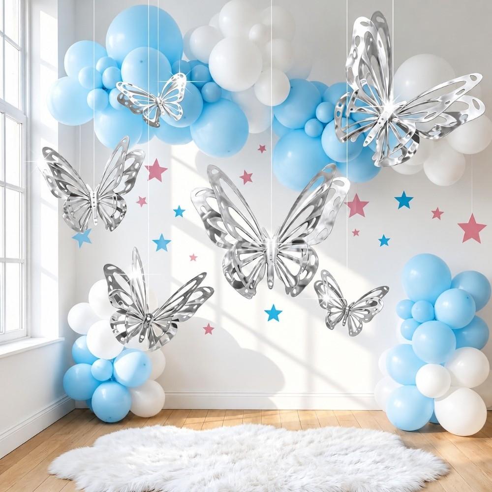 6PCS Double Layers Butterfly Ornament Paper Decorative Butterfly  Home Decoration
