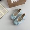 Lolita cute bow women's single shoes spring fashion flat leather shoes round head versatile cute Mary Jane shoes