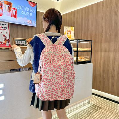 Casual Printed Backpack Simple High Value Junior High School Large Capacity Schoolbag Student Bag Foreign Style Versatile Shoulder Back