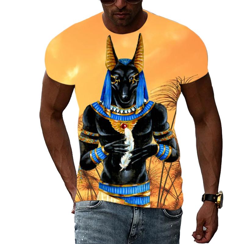 Summer New anubis graphic t shirts For Men Fashion Personality Popular patterns Casual Print T-shirts Trend Hip Hop t-shirt
