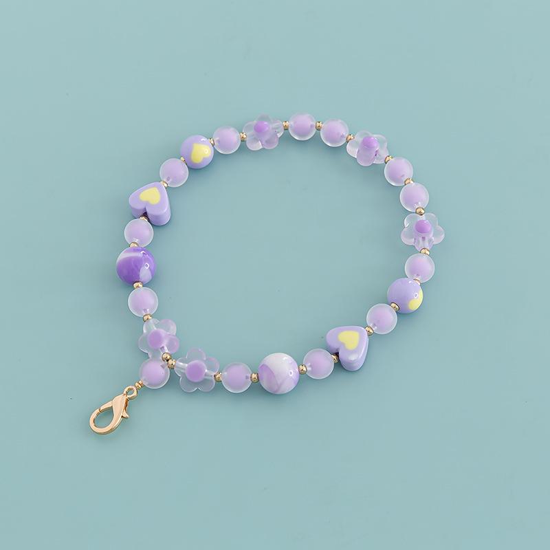 DIY 40cm Acrylic Bead-in-Bead Heart Bag Chain with Multi-color Options