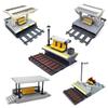 City Train Station Platform Building Blocks Creative MOC Assembly Track Platform Waiting Shelter Building Scene Expansion Toys