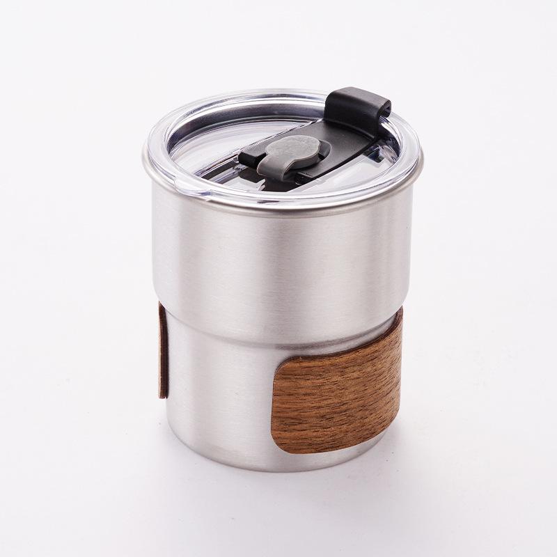 Outdoor Camping 304 Stainless Steel Coffee Cup Camping Single-layer Rolled Edge Water Cup Outdoor Beer Camping Cup 300ml