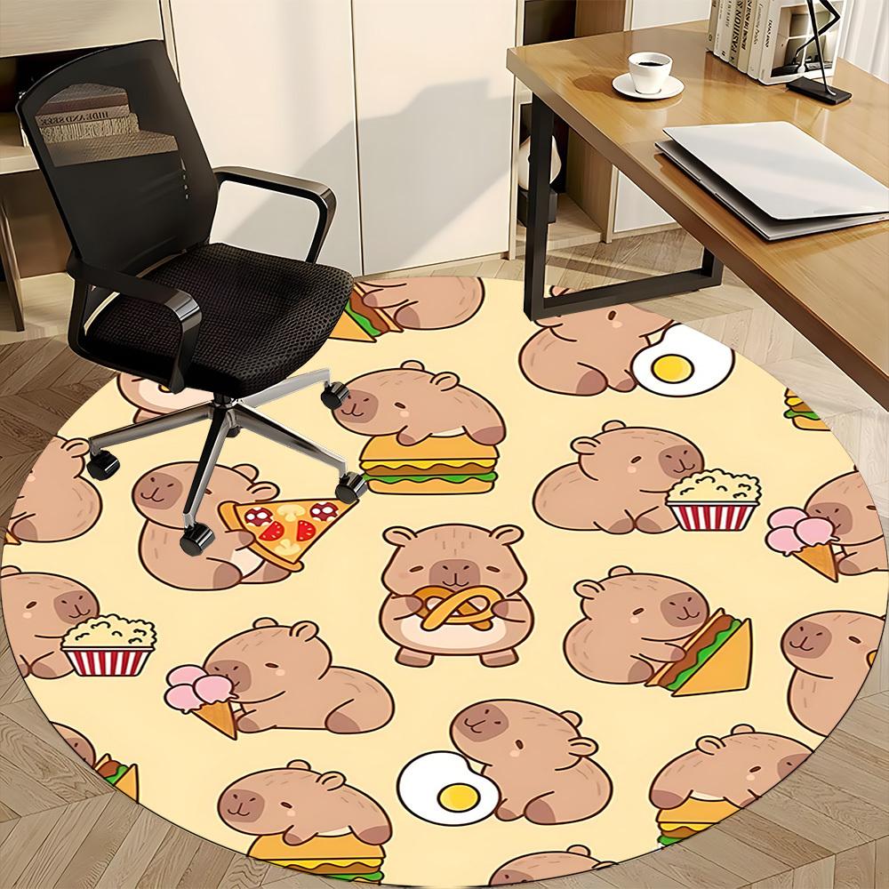 1pc Capoeira Office Round Area Rug, Under Office Chairs Bedroom Living Room Home Decor, Room Deco
