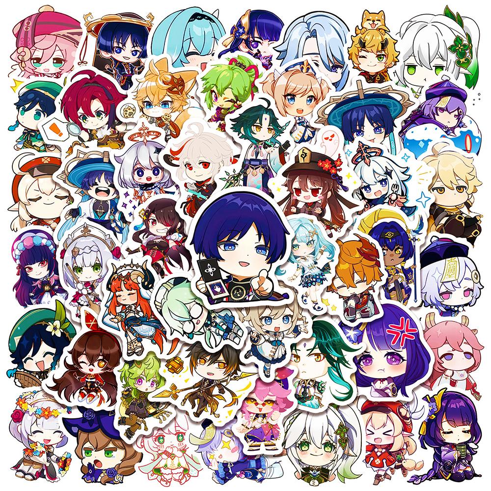 10/30/50pcs Genshin Impact Stickers Stickers Anime Game Decals DIY Guitar Luggage Scrapbook Waterproof Reward Art Sticker Toy