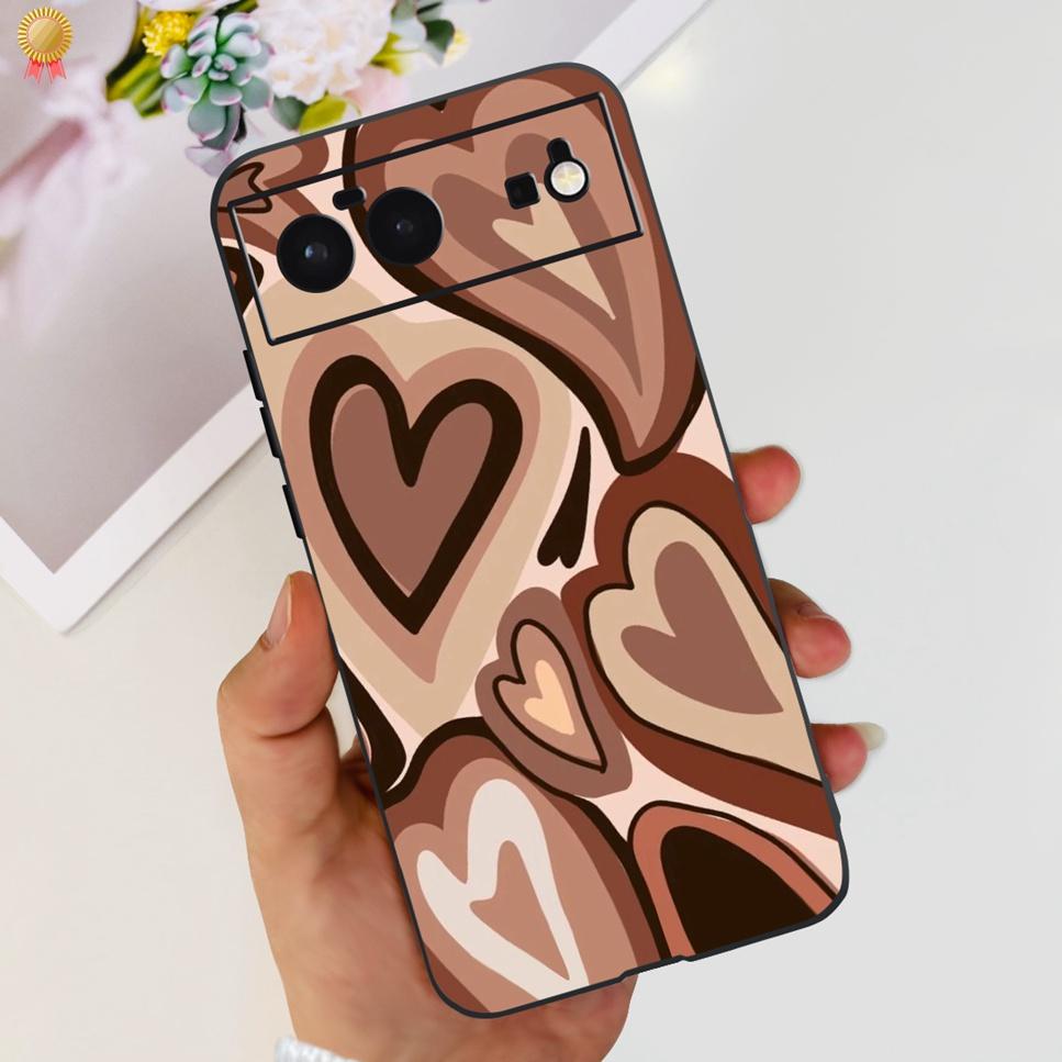 For Google Pixel 6 Case Cute Kawaii Cat Clear Silicone Shockproof Cover Capa For Google 6 Pixel 6 Pixel6 Phone Shell Funda Coque