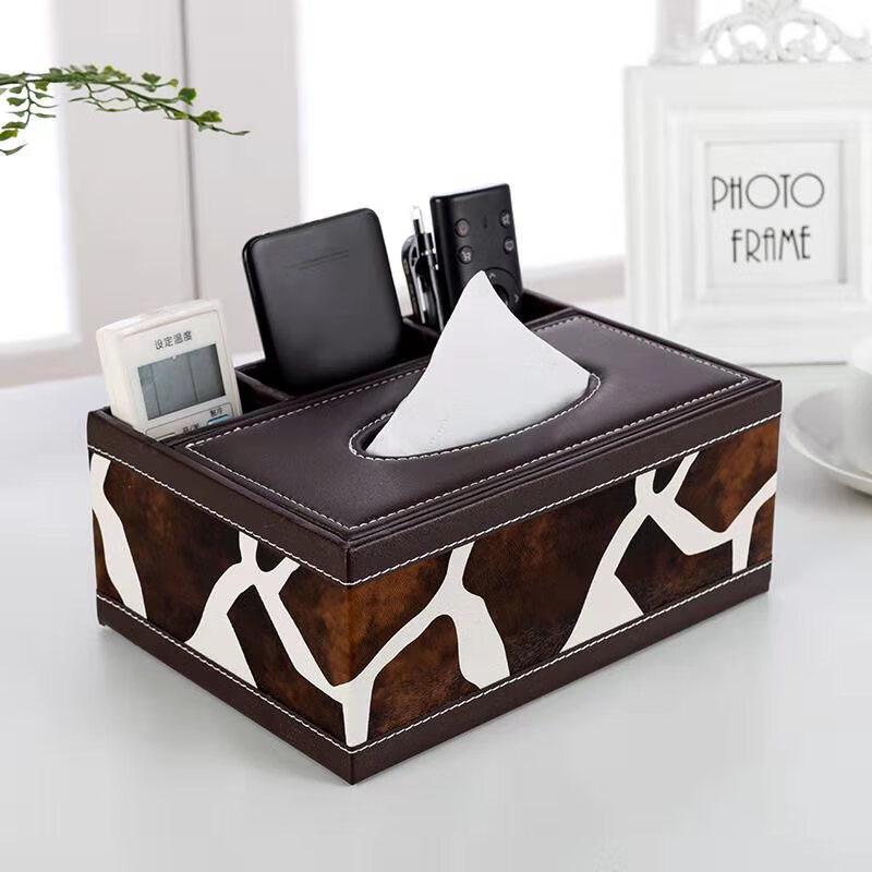 Multi-functional Leather Tissue Box