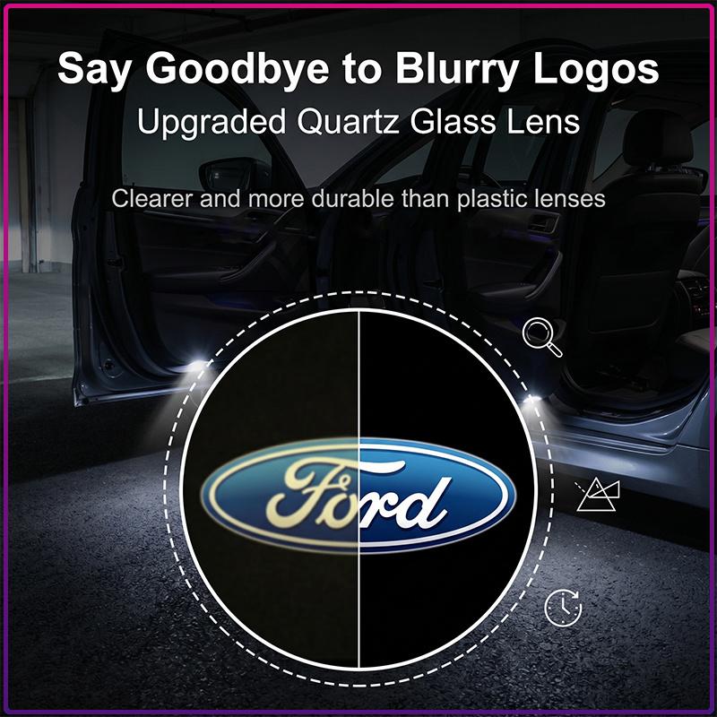 2Pcs/Set Car Door Welcome Lights LED Logo Projector Ghost Shadow Lights For Ford Fiesta Mondeo Focus Fusion Escape Shelby Edge Kuga