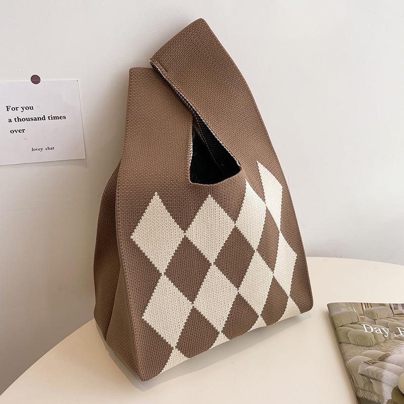 Knitted bag, gift bag, souvenir gift, woven bag, gift bag, fashion wrist bag, handbag, women's bucket bag.