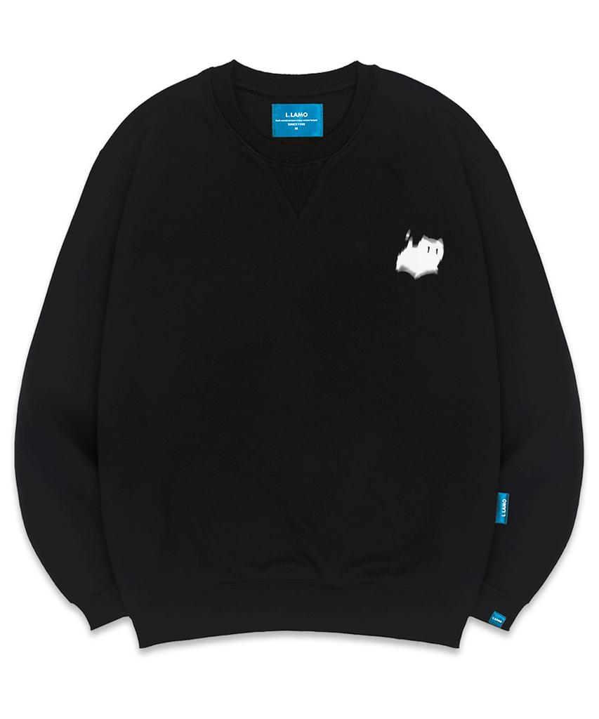Ellamo Fleece-Lined M Shadow Cat Sweatshirt Unisex Big Sizes S~4Xl (Type A)
