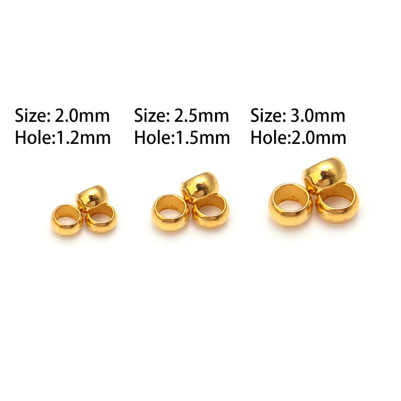 200pcs/Lot Copper Ball Crimp End Beads Positioning Beads Stopper Spacer Beads For Jewelry Making Findings DIY Bracelet Supplies