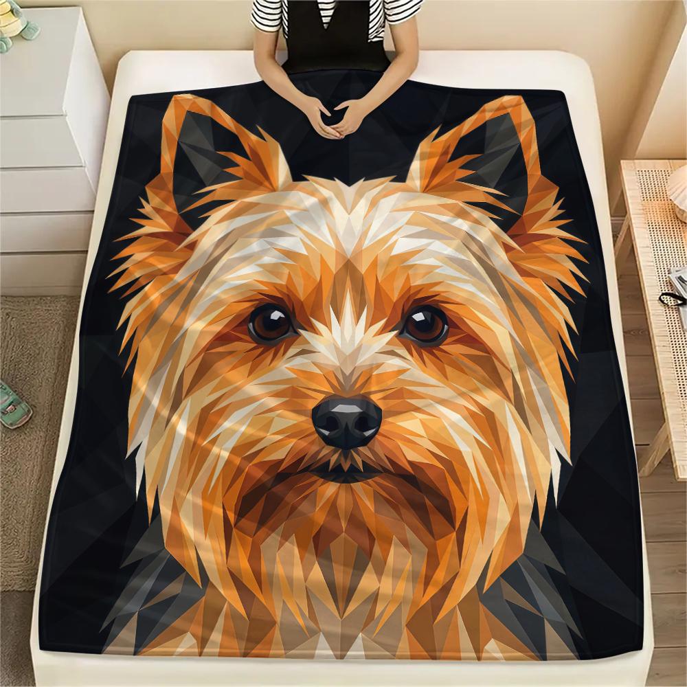 Animal avatar puppy kitten Print Flannel Blanket,High quality Comfortable for All Seasons,Home Decor,Warmth and Comfort,Perfect for Christmas Gifts