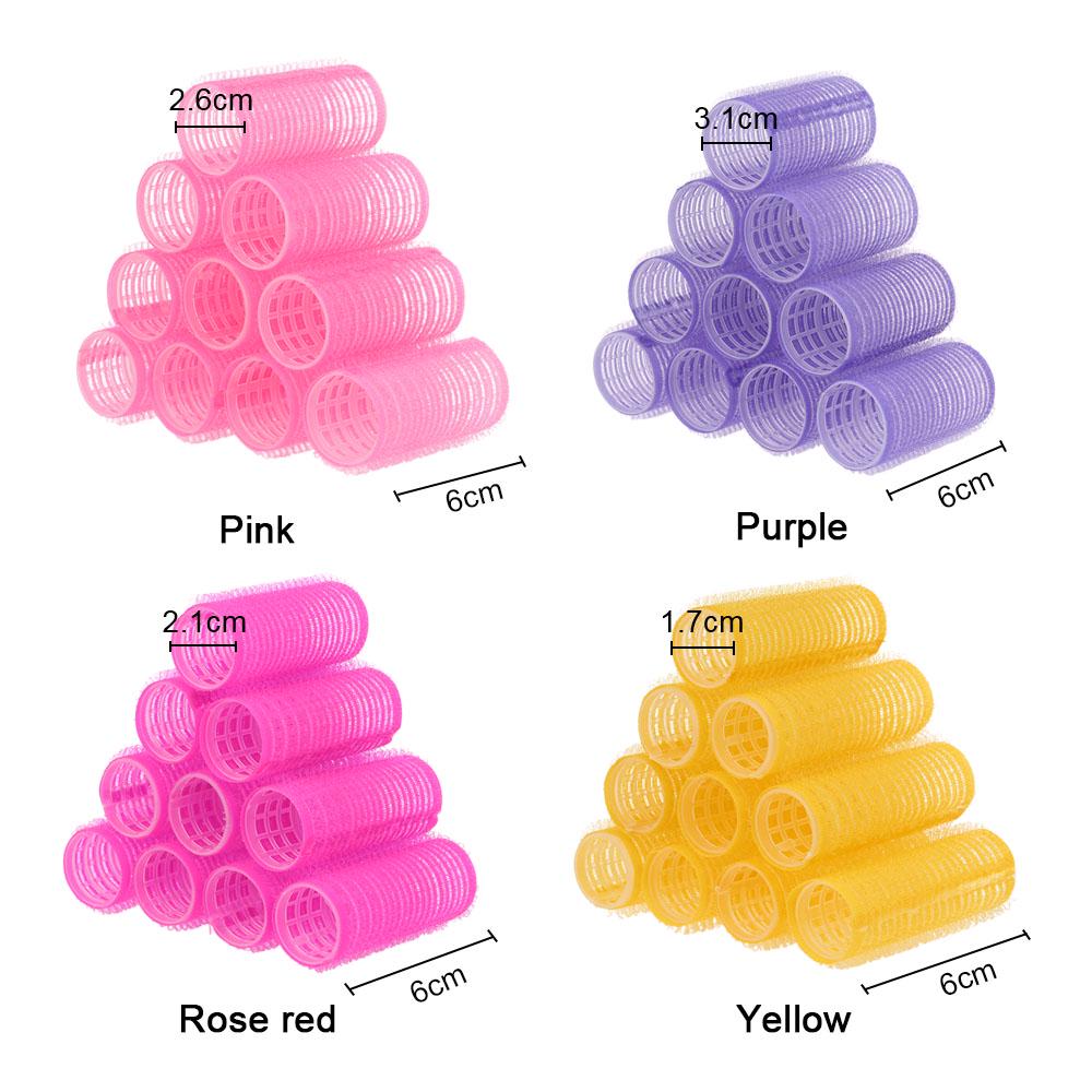 10pcs Large Self Grip Hair Rollers Pro Salon Hairdressing Curlers Multi Size Professional Hair Salon Tool