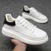 Men Genuine Leather Casual Shoes Fashion White Thick-soled Flat Skate Shoes Youth Street Cool Sneaker