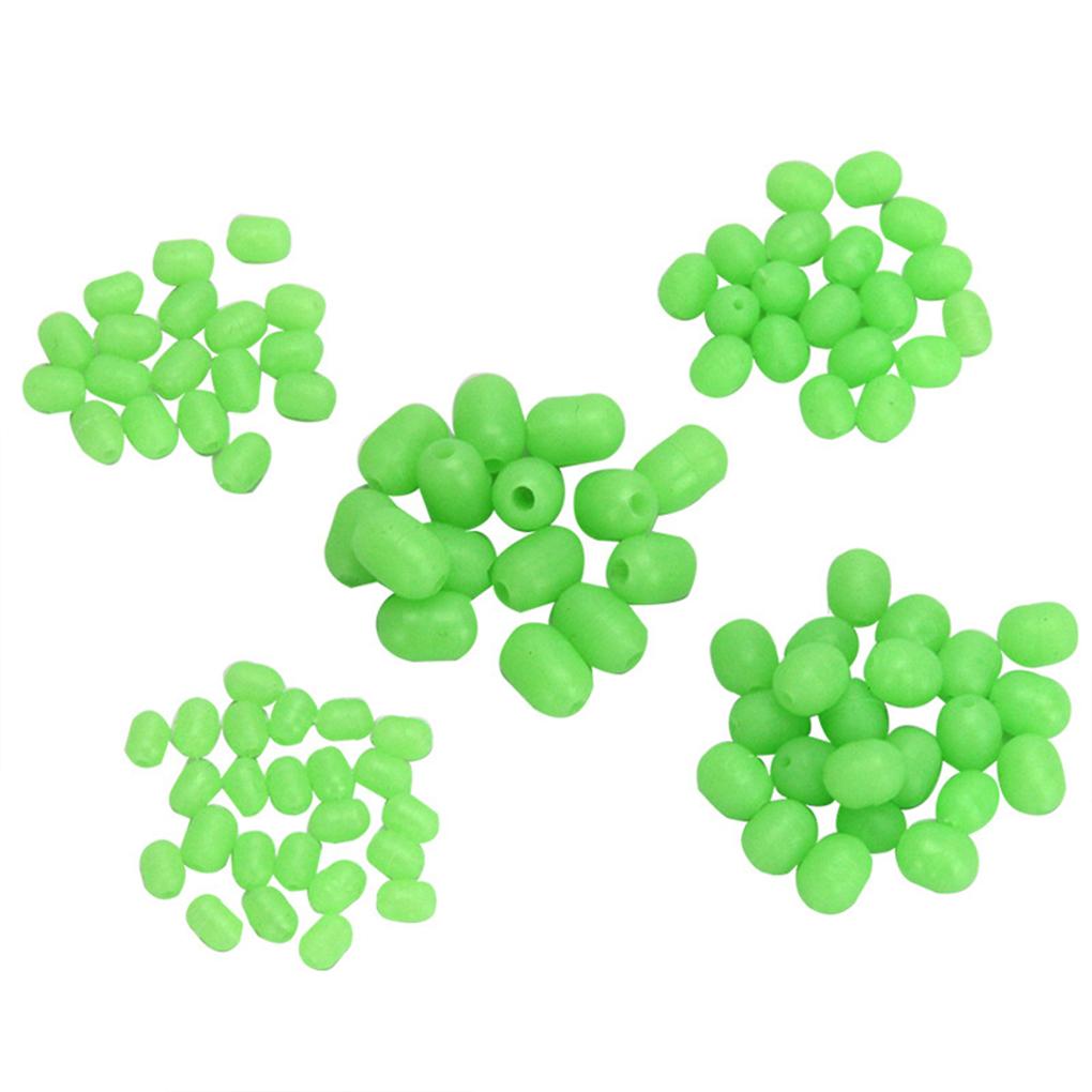 100Pcs Beads Glow Round Casting Baits Green Cylindrical Luminous Bait Tackle Fittings Tools Supplies Pool River