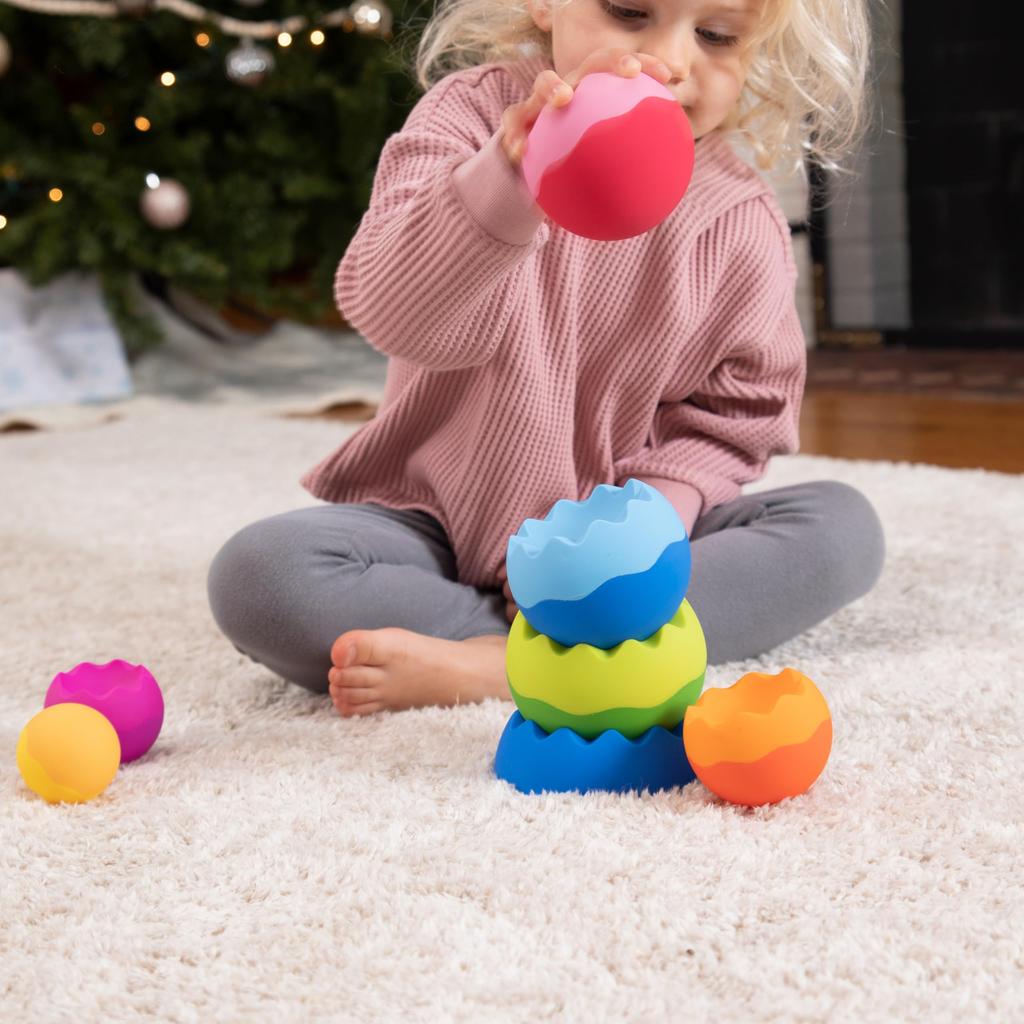 Blocchi da Costruzione per l'Equilibrio Fat Brain Toys per Neonati (6 Mesi e Oltre) - Tobbles Neo FA070-1 (Prodotto autentico)