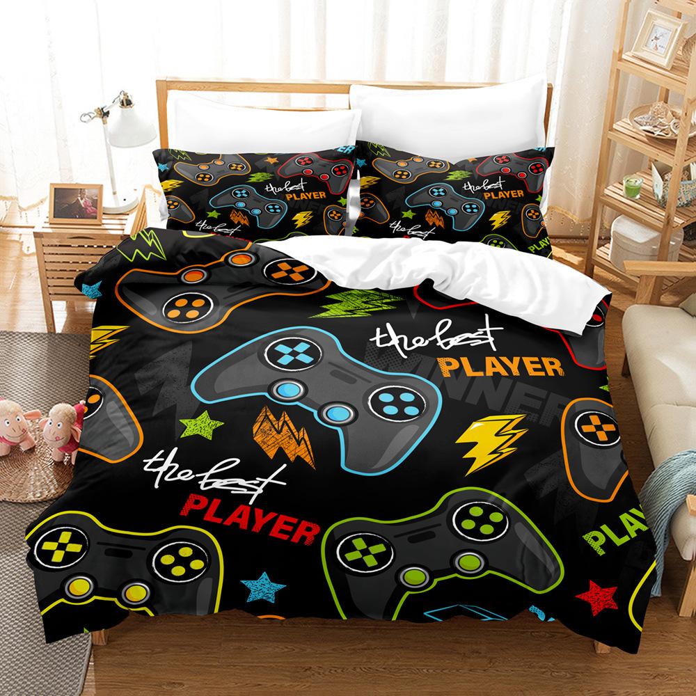 3D Digital Printing Three-Piece Quilt Cover Gamepad Three-Piece Set