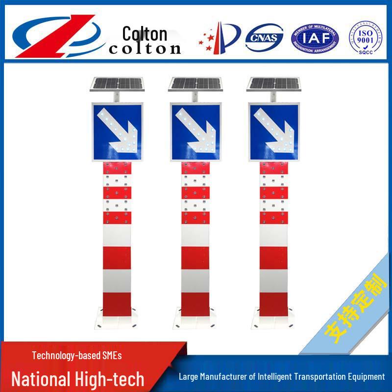 Solar LED Warning Posts - BRT Lane Delineators In Colton