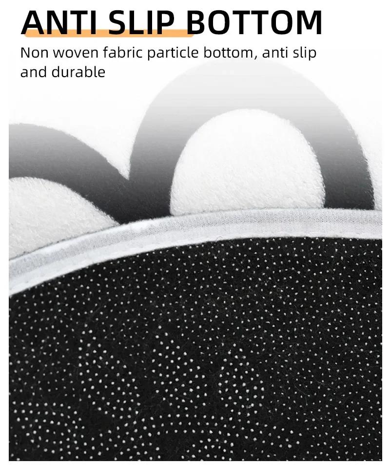 VIKAMA Billiards Challenge Carpet Black 8-Ball Imitation Cashmere Home Round Decorative Rug For Game Room And Fun Learning Space