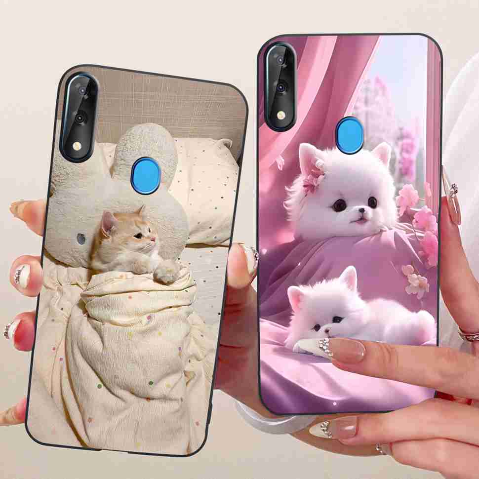 For ZTE Blade V10 2019 6.3" Case Lovely Cartoon Cat Silicone TPU Black Cover For ZTE Blade V10 V 10 2019 Phone Cases Bumper