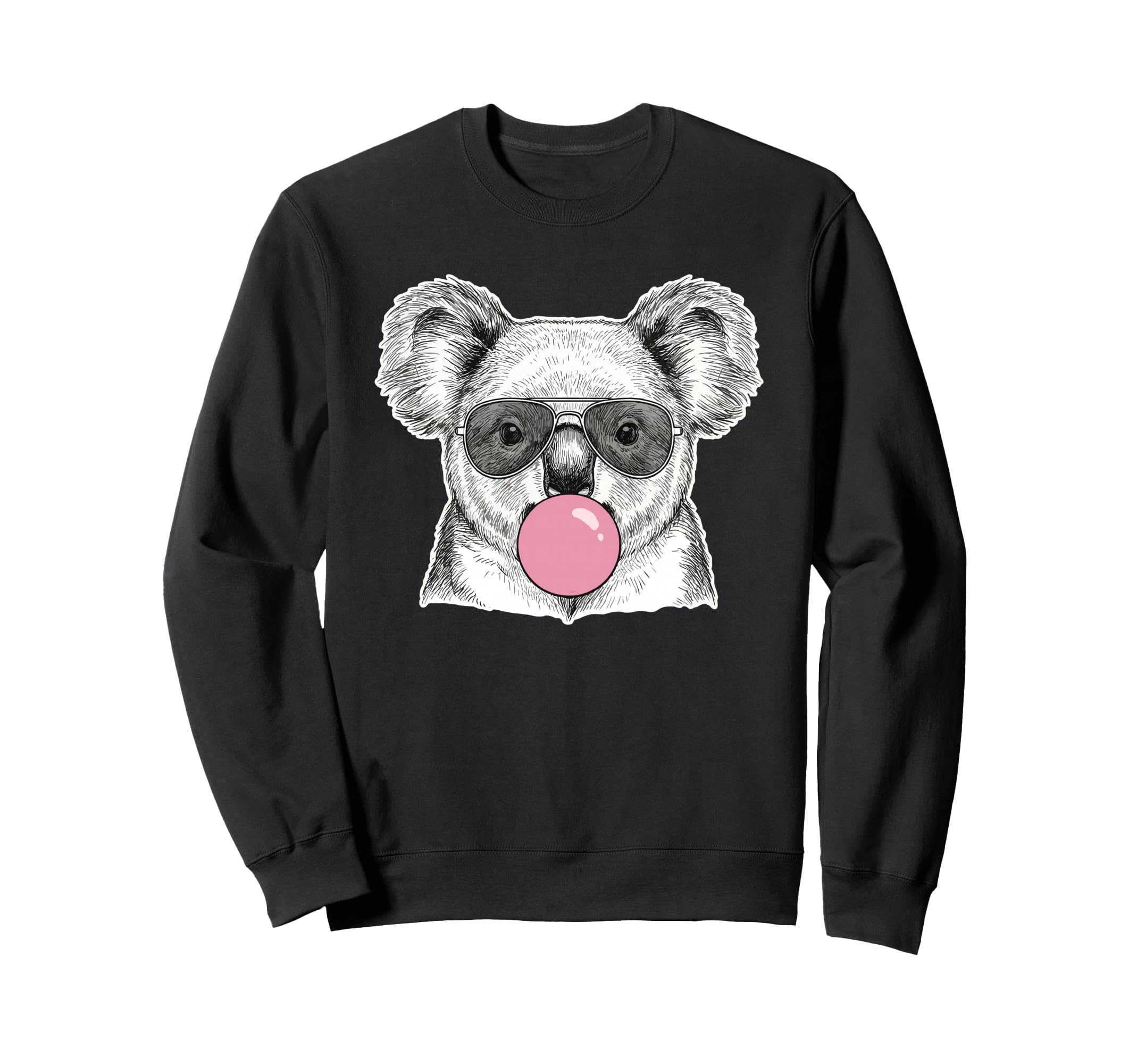 

Koala Bear Blowing Bubble Gum Sunglasses Cool Australian Animal Sweatshirt