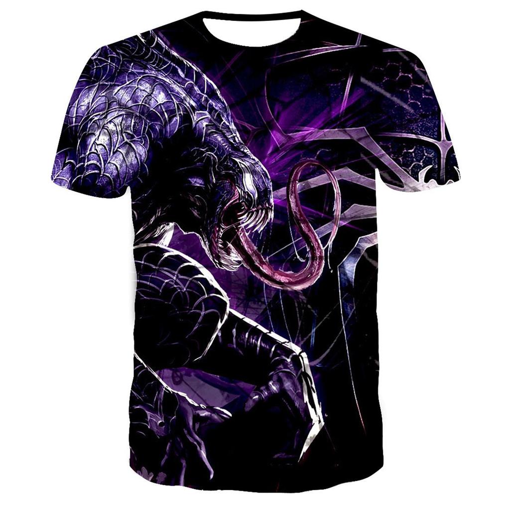 Quick Drying Breathable Venom Themed Printed Summer Men's T-Shirt Short Sleeved Round Neck Comfortable Sports Tshirt Tops