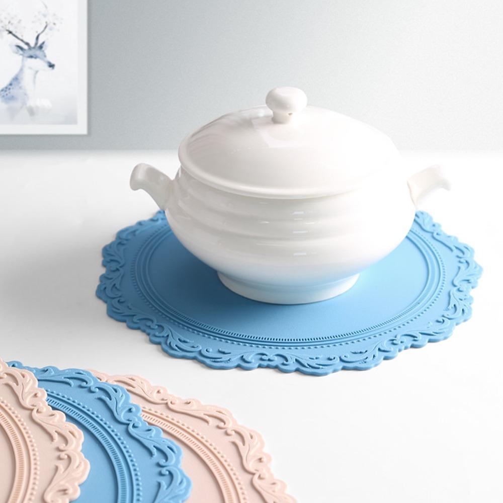 Non Slip Placemat Silicone Drainage Pad Easy To Clean Heat Insulation Mat Afternoon Tea